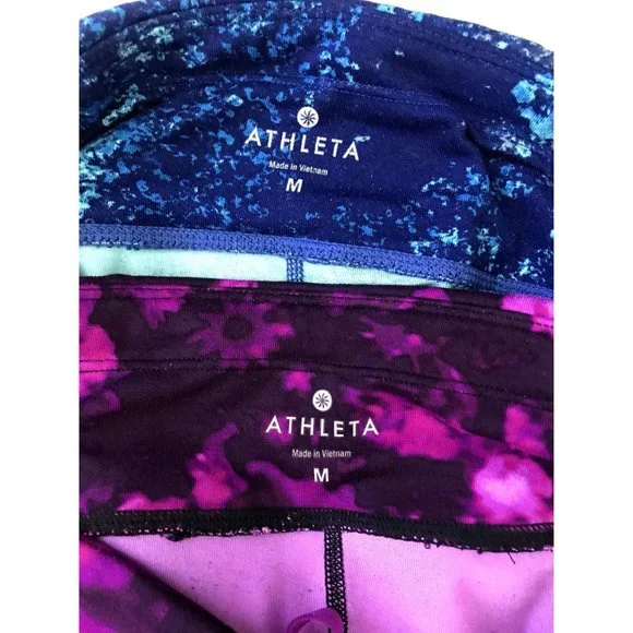 SOLD Athleta Capri Leggings Bundle x 2 Size Medium With Phone Pockets - Picture 7 of 11
